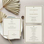 Classic Ivory & Gold Monogram Square Wedding Einladung