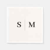 Classic Ivory Monogram Wedding Serviette (Vorderseite)