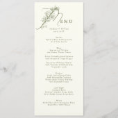 Classic Ivory Moss Green Botanical Wedding Menükarte (Vorderseite)