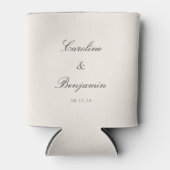 Classic Ivory Script Elegant Wedding Individuelle Dosenkühler (Vorderseite)
