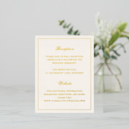 Classic Ivory Timeless Wedding Foil Enclosure Card Folie Einladungspostkarte