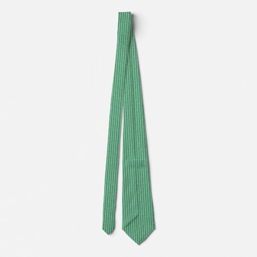 Classic Jade Green Glitter Style Vertical Stripes Krawatte (Rückseite)