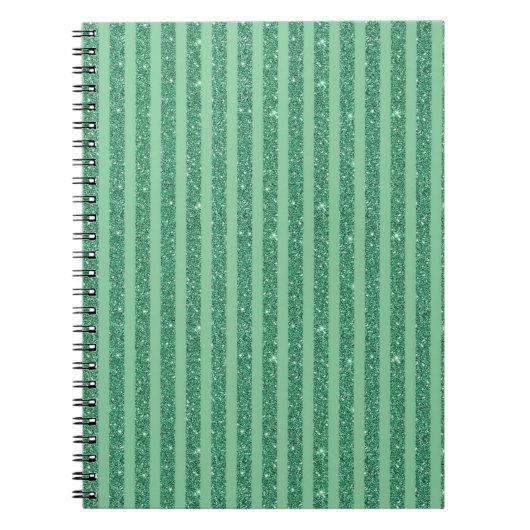 Classic Jade Green Glitter Style Vertical Stripes Notizblock (Vorderseite)