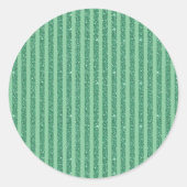 Classic Jade Green Glitter Style Vertical Stripes Runder Aufkleber (Vorderseite)