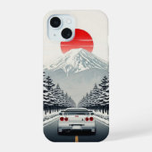 Classic Japanese Rising Sun Art Painting White JDM iPhone 15 Hülle (Rückseite)