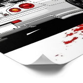 Classic Japanese Rising Sun Art Painting White JDM Poster (Ecke)