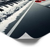 Classic Japanese Rising Sun Art Painting White JDM Poster (Ecke)