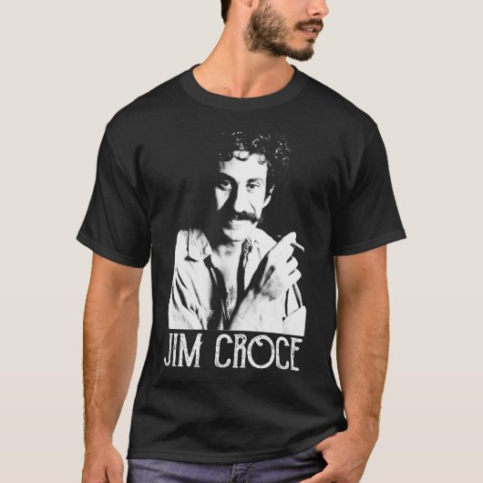Classic Jim Croce - White Stencil T-Shirt (Vorderseite)