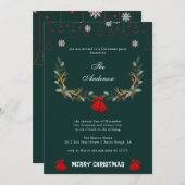 Classic Jingle Bell Floral Holiday Weihnachten Par (Vorne/Hinten)