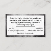 Classic Job Seeker Einfach Minimalistischer Graust Visitenkarte (Rückseite)