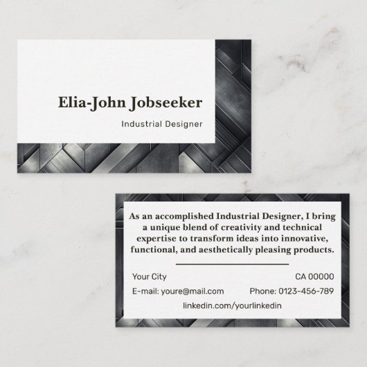 Classic Job Seeker Einfach Minimalistischer Graust Visitenkarte (Vorne/Hinten)