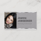 Classic Job Seeker Minimal Schlicht Grau Visitenkarte (Vorderseite)