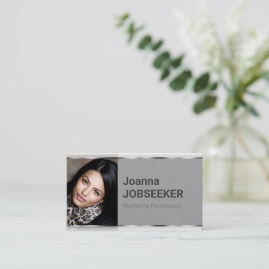 Classic Job Seeker Minimal Schlicht Grau Visitenkarte (Stehend Vorderseite)
