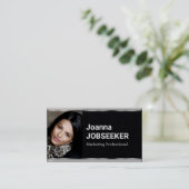 Classic Job Seeker Minimal Schlicht Schwarz Visitenkarte (Stehend Vorderseite)