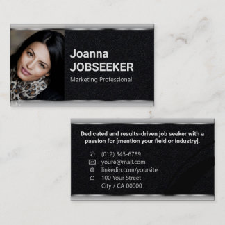 Classic Job Seeker Minimal Schlicht Schwarz Visitenkarte