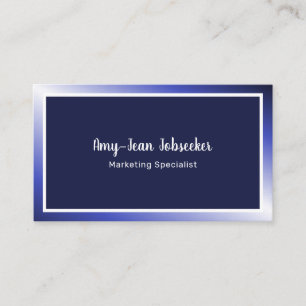 Classic Job Seeker Navy Ombre Einfach Minimalistis Visitenkarte
