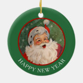 Classic Jolly Santa Claus Weihnachten Keramik Ornament (Hinten)