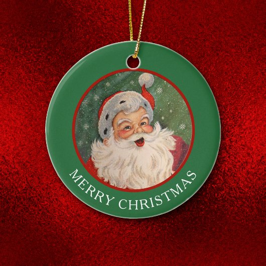 Classic Jolly Santa Claus Weihnachten Keramik Ornament