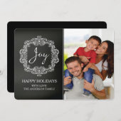 Classic Joy Weihnachtsfotokarte Feiertagskarte (Vorne/Hinten)