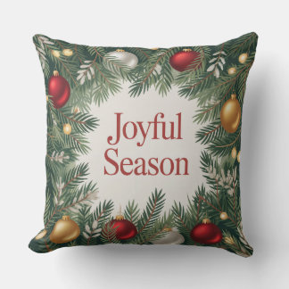 Classic Joyful Wreath Kissen