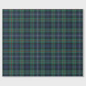 Classic Kariert Clan Robertson Green Tartan Geschenkpapier (Flach)