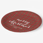 Classic Kariert Merry Christmas Festival - Pappteller (Schrägansicht)