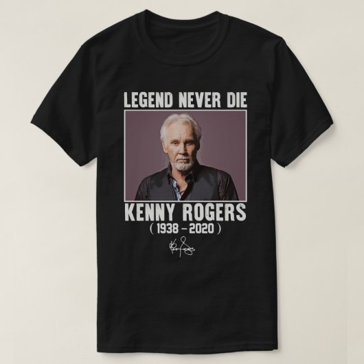 Classic Kenny Rogers Legend Niemals Die T-Shirt (Design vorne)