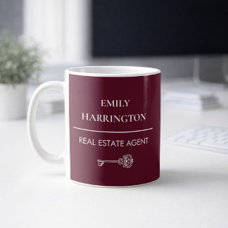 Classic Key Maroon Real Estate Agent Kaffeetasse
