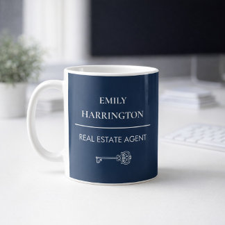 Classic Key Navy Real Estate Agent Kaffeetasse