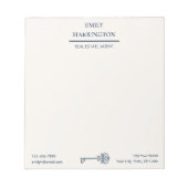 Classic Key Navy Real Estate Agent Notizblock (Vorderseite)