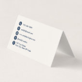 Classic Key QR Code Navy Real Estate Agent Visitenkarten (Rückseite)