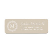 Classic Khaki Tan Monogram Rücksendeadresse (Vorne)