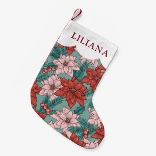Classic Kids Holiday Poinsettia Blume Weihnachten Kleiner Weihnachtsstrumpf