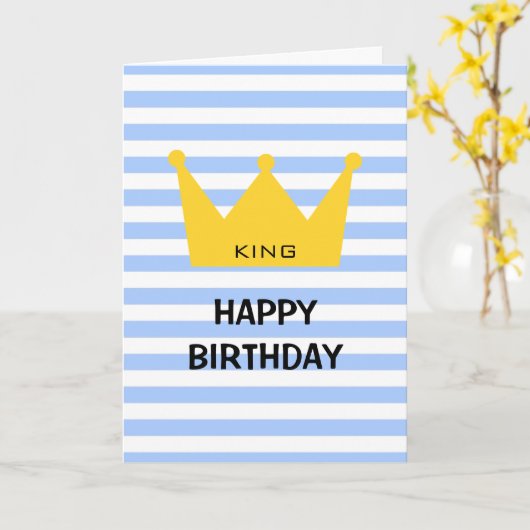 Classic King Happy Birthday Yellow Crown Custom Ca Karte (Gelbe Blume)