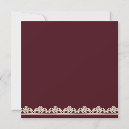 Classic Lace Minimalistisch Burgundy Dankeschön Ca (Rückseite)