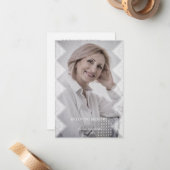 Classic Lace Photo Funeral Service Loved Ones Mitteilungskarte (Vorderseite/Rückseite Beispiel)