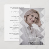 Classic Lace Photo Funeral Service Loved Ones Mitteilungskarte (Vorne/Hinten)