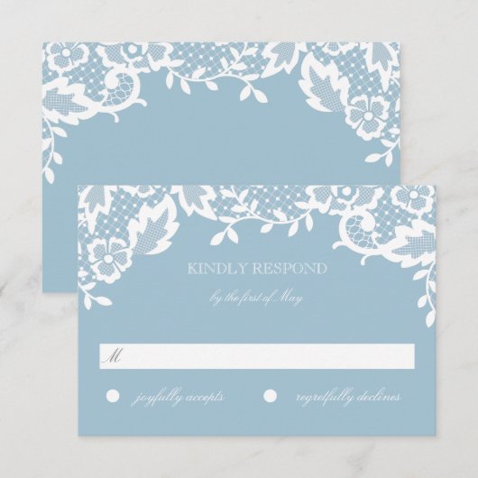 Classic Lace Response Card RSVP Karte (Vorne/Hinten)