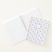 Classic Ladys Blue White Pink Ginger Jars Initial Notizblock (Innenseite)