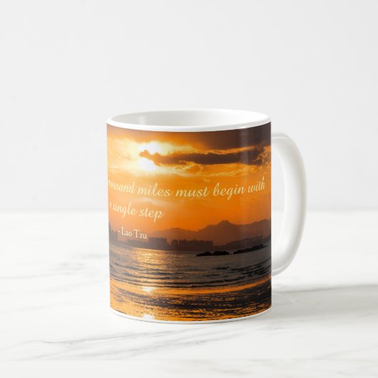 Classic Lao Tzu Journey Quote Kaffeetasse (VorderseiteRechts)
