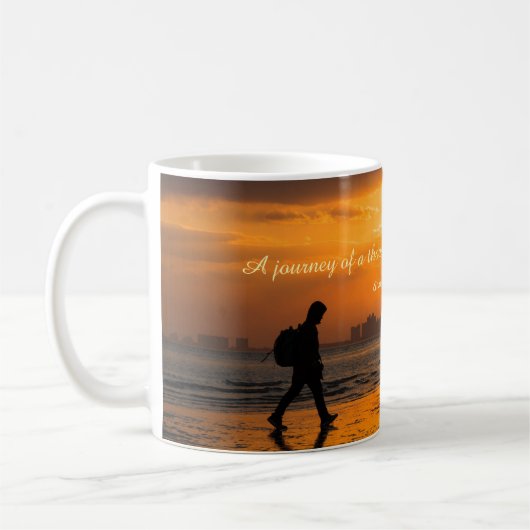 Classic Lao Tzu Journey Quote Kaffeetasse (Links)