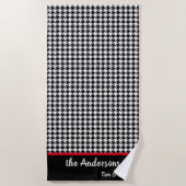 Classic Large Hahnentrittmuster Pattern Pool Beach Strandtuch (Vorderseite)