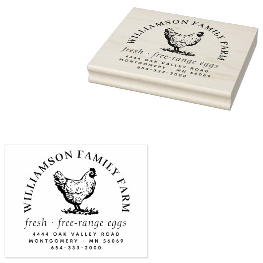 Classic Large Hen Egg Karton Rücksendeadresse Tele Gummistempel (Stempel)