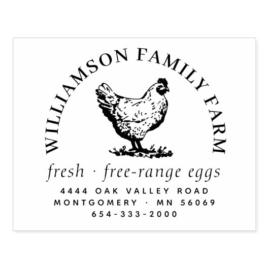 Classic Large Hen Egg Karton Rücksendeadresse Tele Gummistempel (Prägung)