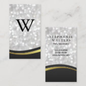 Classic Large Monogram | Bokeh | Wellendesign Visitenkarte (Vorne/Hinten)