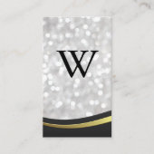 Classic Large Monogram | Bokeh | Wellendesign Visitenkarte (Vorderseite)