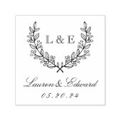 Classic Laurel Wedding Initial Monogram Permastempel (Design)