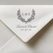 Classic Laurel Wedding Initial Monogram Permastempel