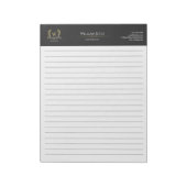 Classic Laurel Wreath Black Gold Monogram Notizblock (Rotiert)