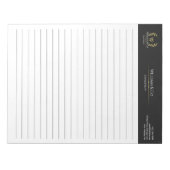Classic Laurel Wreath Black Gold Monogram Notizblock (Vorderseite)